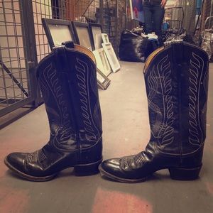 Tony Lama vintage black cowboy boots